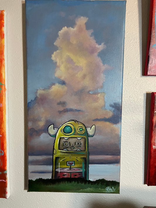 Waiting for the Breakdown - 24x18 Surreal Oil Painting | Street Art