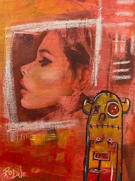 Original Painting - 8x10 , Thinking Of You
