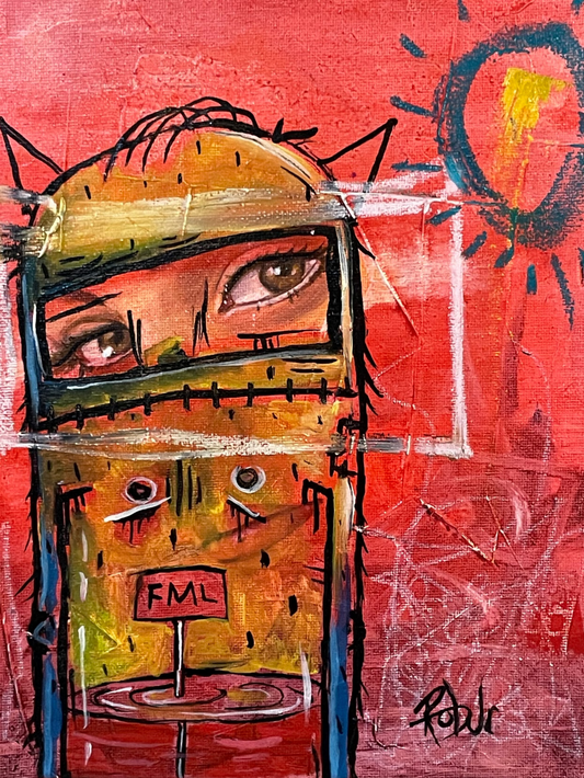 Original Painting - 8x10 , Monster In The Morning