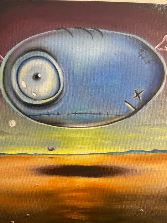 "I See You" 11in by 14in by 2in oil painting on gallery wrapped canvas.