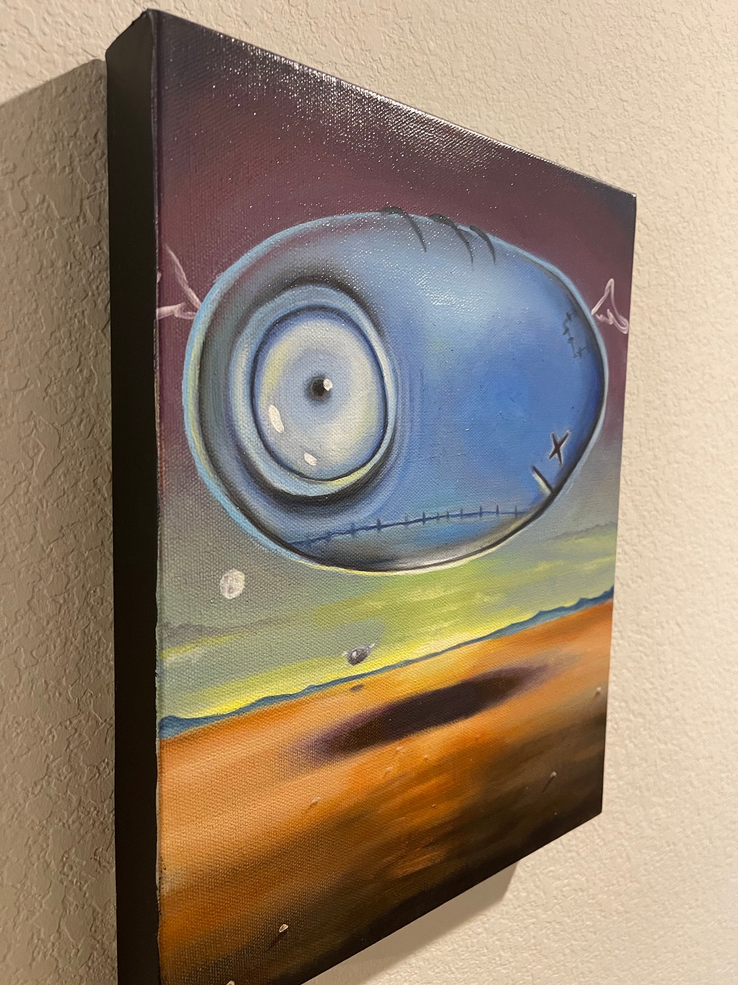 "I See You" 11in by 14in by 2in oil painting on gallery wrapped canvas.