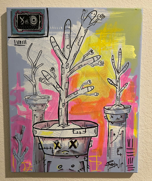 Planted - 20in by 16in Mixed Media Painting