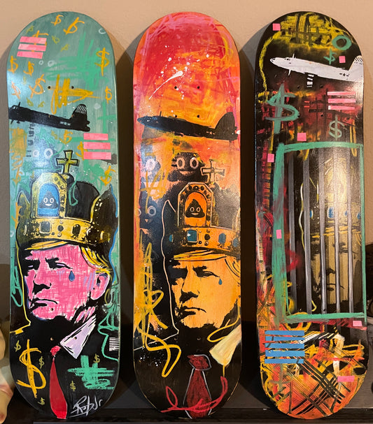 King of Shit Skateboard Deck 2 - Trump Political Art | Limited Edition