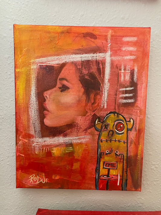 Original Painting - 8x10 , Thinking Of You