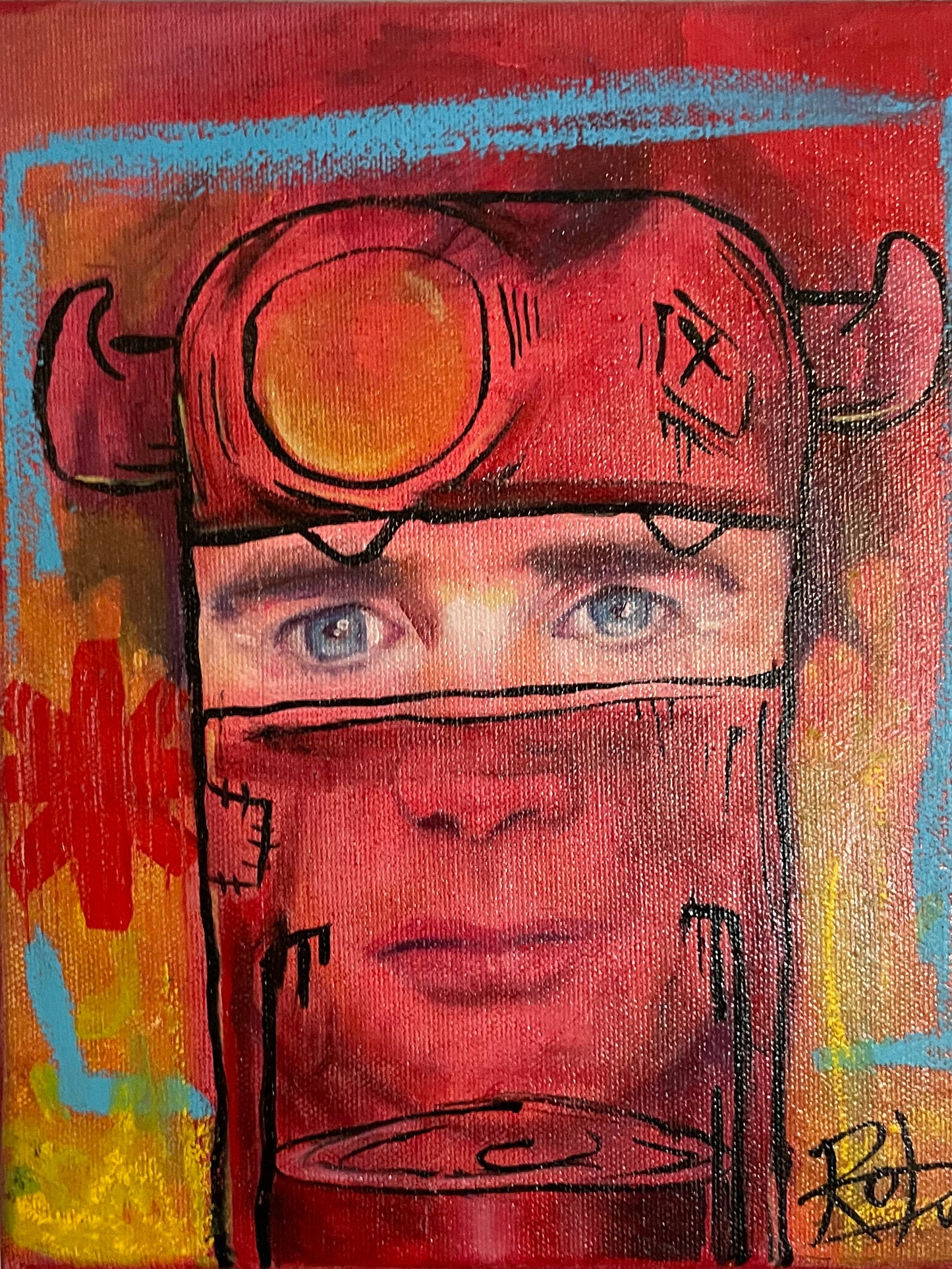 Original Painting - 8x10 , Flea The Bass Beast