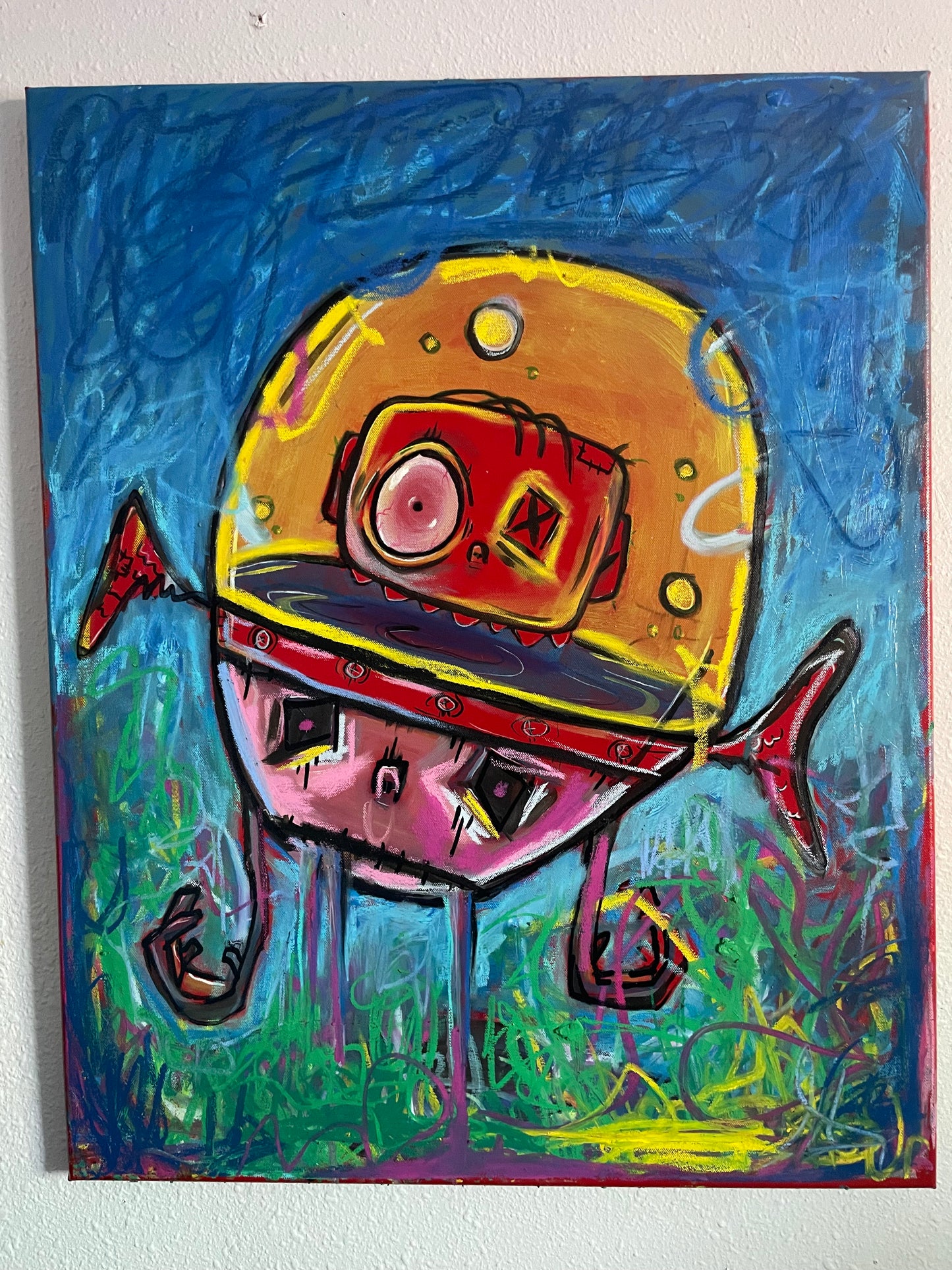 "A2. - The One Inside" Large Mixed Media Painting