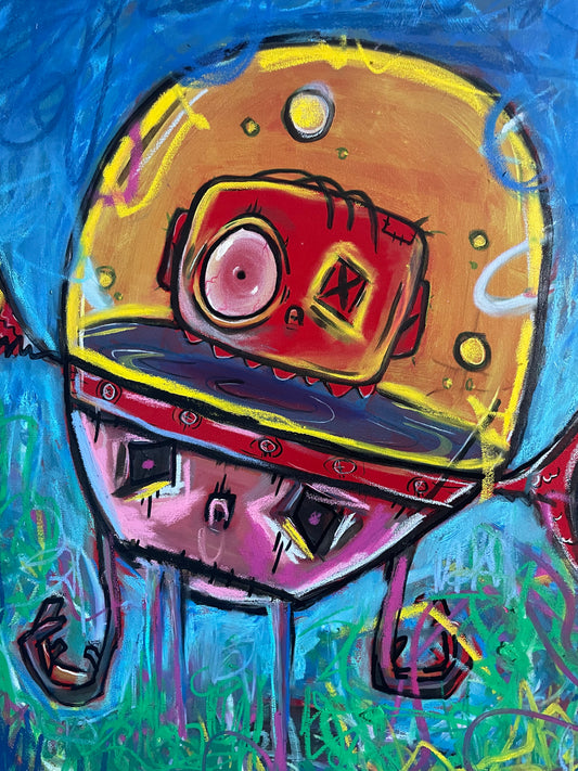 "A2. - The One Inside" Large Mixed Media Painting