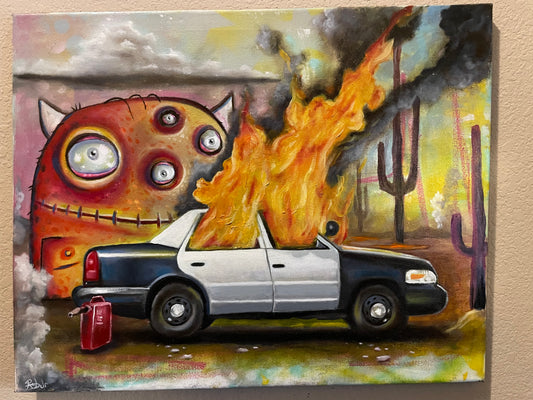 "ice melts in the desert" 16in by 20in oil on canvas