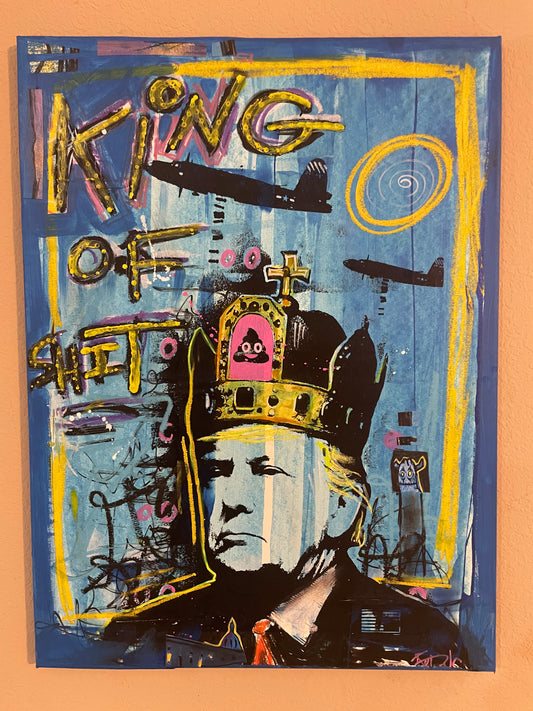 "A3.- King of Shit 3" Mixed Media Trump Portrait