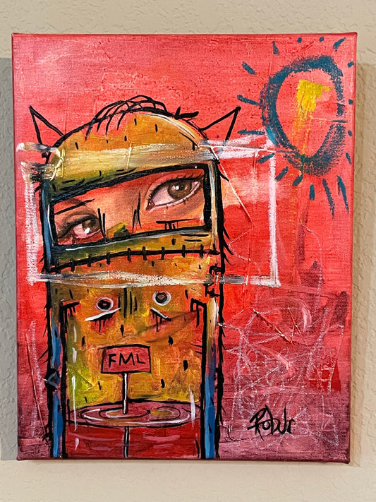 Original Painting - 8x10 , Monster In The Morning