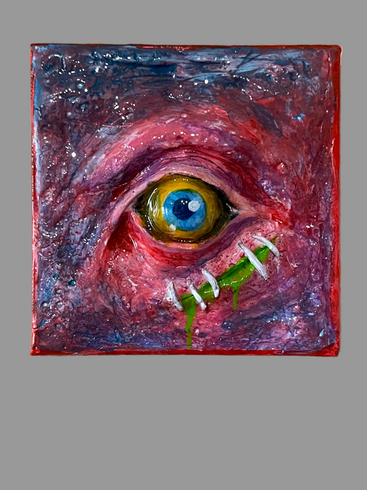 Sculpted Monster Eye on Canvas