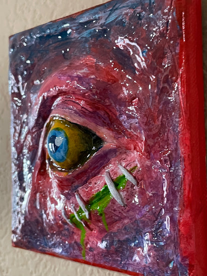 Sculpted Monster Eye on Canvas