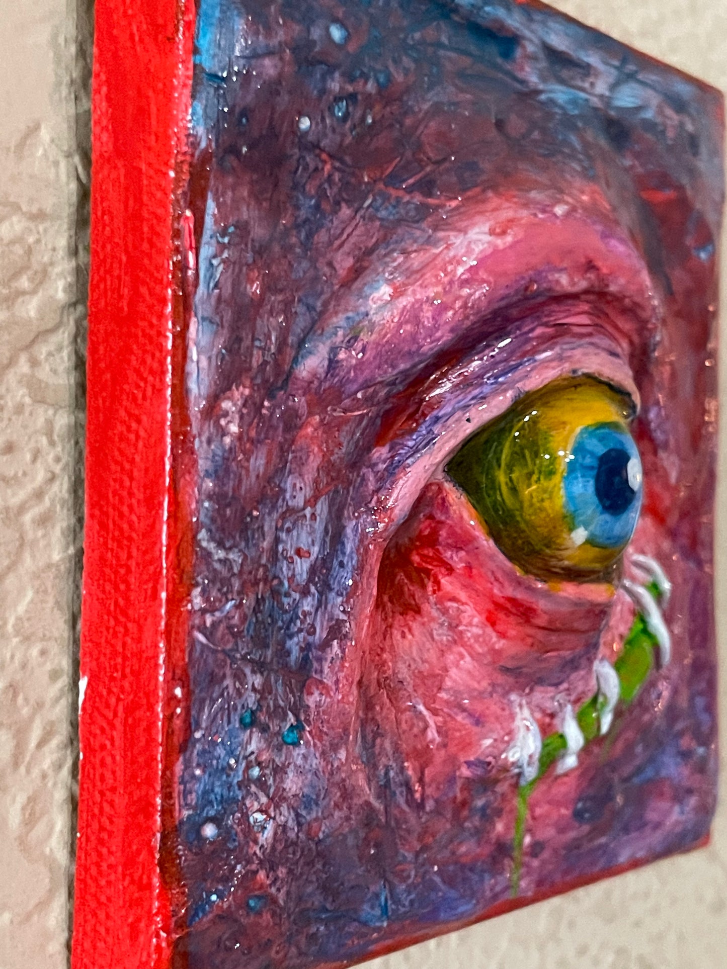 Sculpted Monster Eye on Canvas