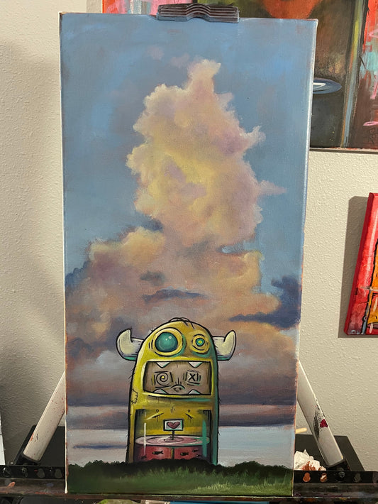 Waiting for the Breakdown - 24x18 Surreal Oil Painting | Street Art