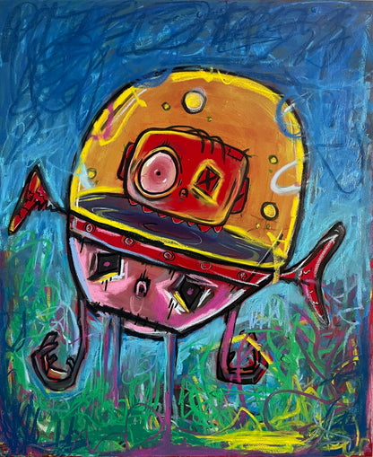 "A2. - The One Inside" Large Mixed Media Painting