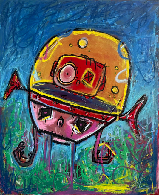 "A2. - The One Inside" Large Mixed Media Painting