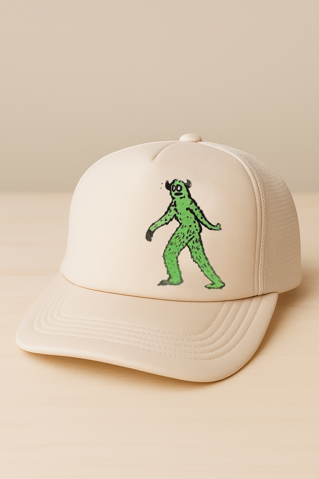 Mesh/Trucker, Green Bigfoot Silkscreen Hat